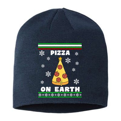 Pizza On Earth Ugly Christmas Sustainable Beanie