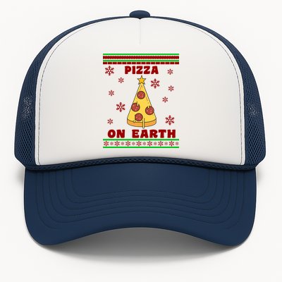 Pizza On Earth Ugly Christmas Trucker Hat