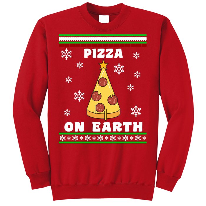 Pizza On Earth Ugly Christmas Sweatshirt