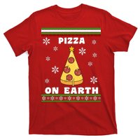 Pizza On Earth Ugly Christmas T-Shirt