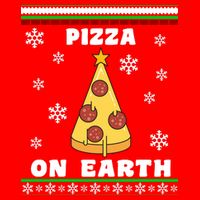 Pizza On Earth Ugly Christmas Button