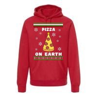 Pizza On Earth Ugly Christmas Premium Hoodie