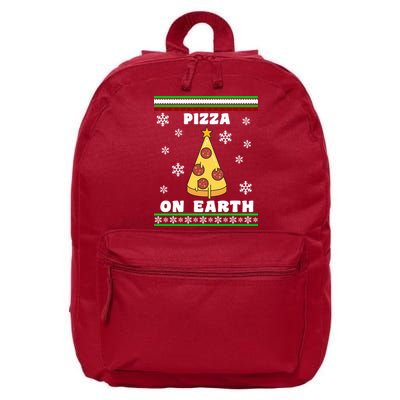 Pizza On Earth Ugly Christmas 16 in Basic Backpack