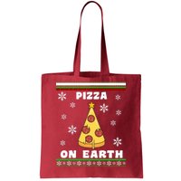 Pizza On Earth Ugly Christmas Tote Bag