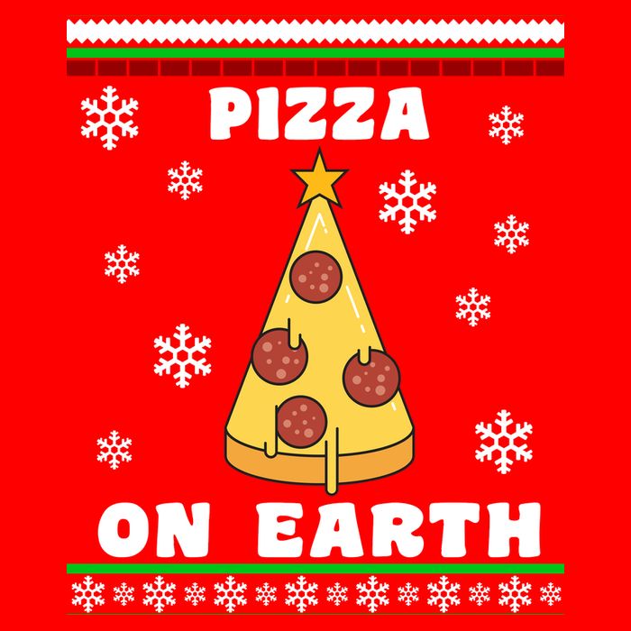 Pizza On Earth Ugly Christmas 25L Jumbo Tote