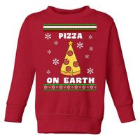 Pizza On Earth Ugly Christmas Toddler Sweatshirt