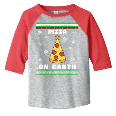 Pizza On Earth Ugly Christmas Toddler Fine Jersey T-Shirt