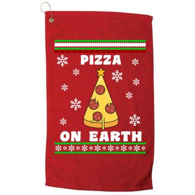 Pizza On Earth Ugly Christmas Golf Towel