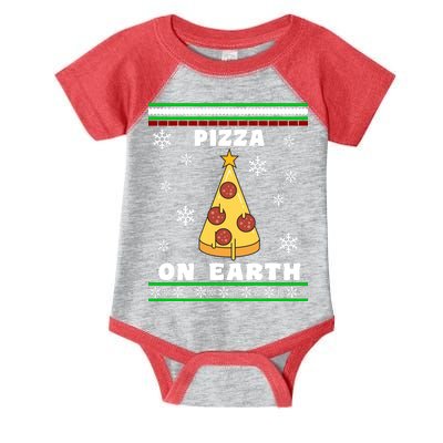 Pizza On Earth Ugly Christmas Infant Baby Jersey Bodysuit