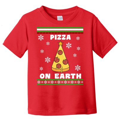 Pizza On Earth Ugly Christmas Toddler T-Shirt