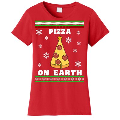 Pizza On Earth Ugly Christmas Women's T-Shirt