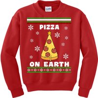 Pizza On Earth Ugly Christmas Kids Sweatshirt