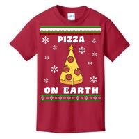 Pizza On Earth Ugly Christmas Kids T-Shirt