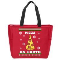 Pizza On Earth Ugly Christmas Zip Tote Bag