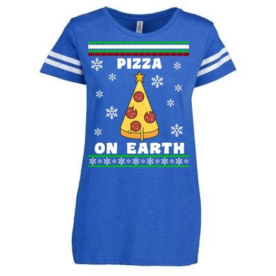 Pizza On Earth Ugly Christmas Enza Ladies Jersey Football T-Shirt