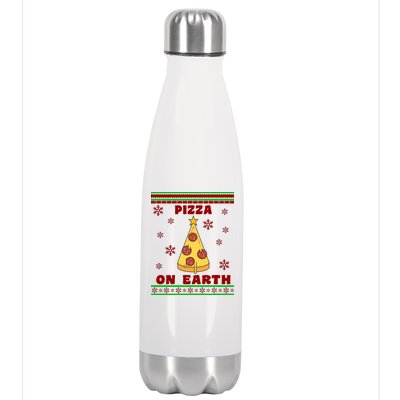 Pizza On Earth Ugly Christmas Stainless Steel Insulated Water Bottle