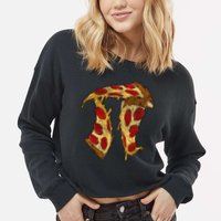 Pizza Pi Day Cropped Pullover Crew