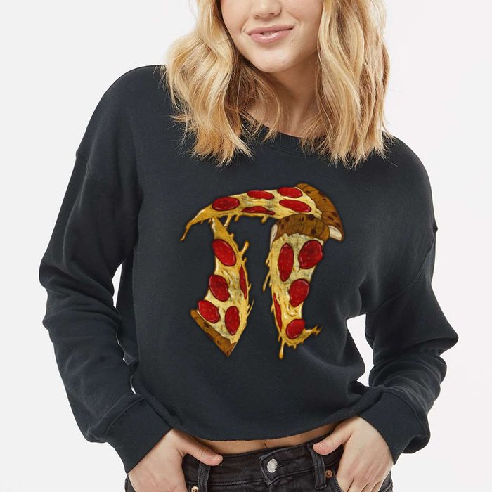 Pizza Pi Day Cropped Pullover Crew