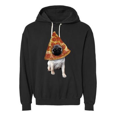 Pizza Pug Dog Garment-Dyed Fleece Hoodie