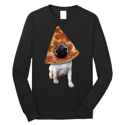 Pizza Pug Dog Long Sleeve Shirt