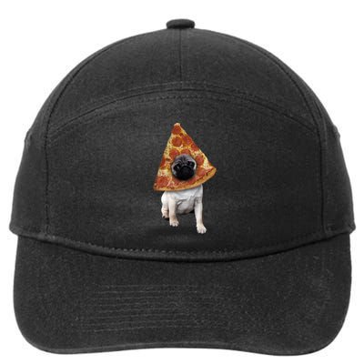 Pizza Pug Dog 7-Panel Snapback Hat