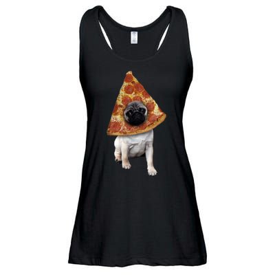 Pizza Pug Dog Ladies Essential Flowy Tank