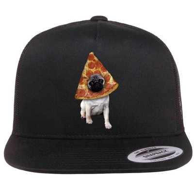 Pizza Pug Dog Flatbill Hat