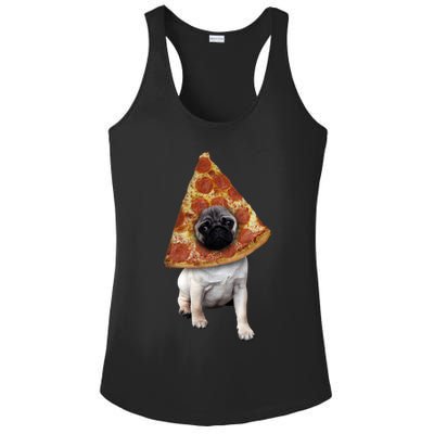 Pizza Pug Dog Ladies PosiCharge Competitor Racerback Tank