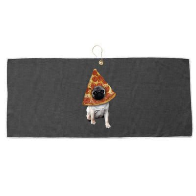 Pizza Pug Dog Large Microfiber Waffle Golf Towel