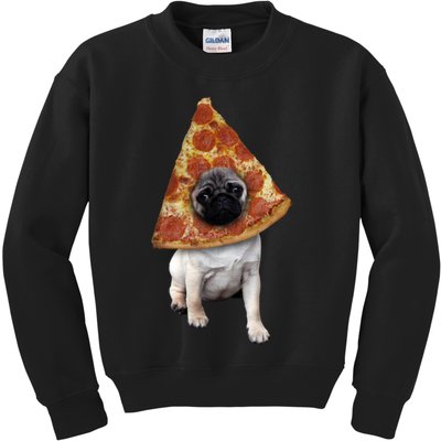 Pizza Pug Dog Kids Sweatshirt