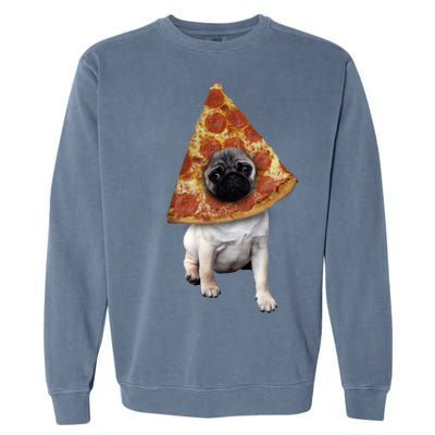 Pizza Pug Dog Garment-Dyed Sweatshirt