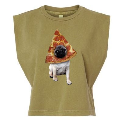 Pizza Pug Dog Garment-Dyed Women's Muscle Tee