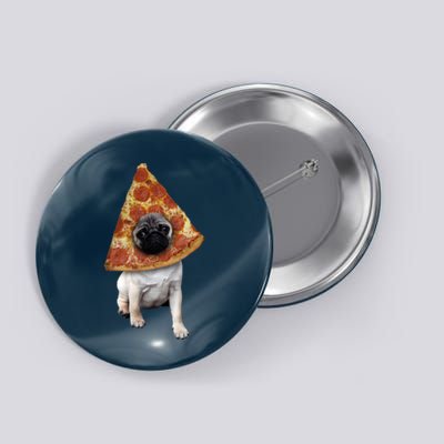 Pizza Pug Dog Button