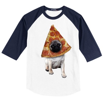 Pizza Pug Dog Baseball Sleeve Shirt