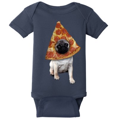 Pizza Pug Dog Baby Bodysuit