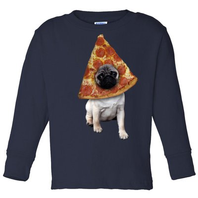 Pizza Pug Dog Toddler Long Sleeve Shirt