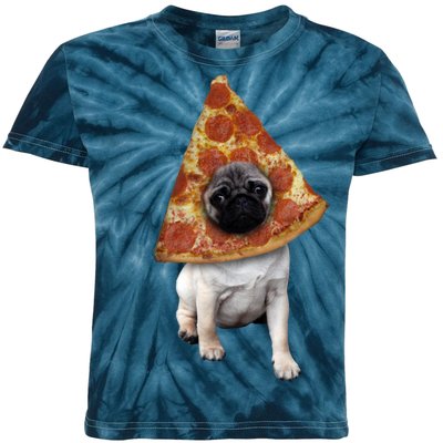 Pizza Pug Dog Kids Tie-Dye T-Shirt