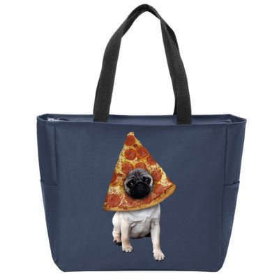 Pizza Pug Dog Zip Tote Bag