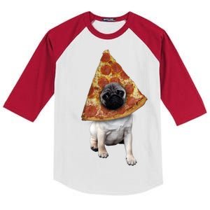 Pizza Pug Dog Kids Colorblock Raglan Jersey