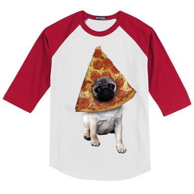 Pizza Pug Dog Kids Colorblock Raglan Jersey