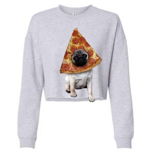 Pizza Pug Dog Cropped Pullover Crew