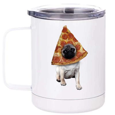 Pizza Pug Dog 12 oz Stainless Steel Tumbler Cup