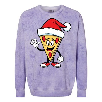 Pizza Santa Colorblast Crewneck Sweatshirt