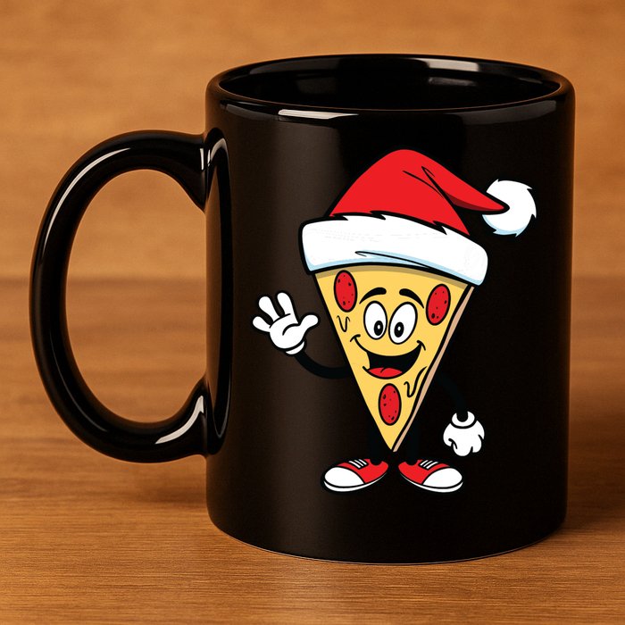 Pizza Santa 11oz C Handle Ceramic Mug
