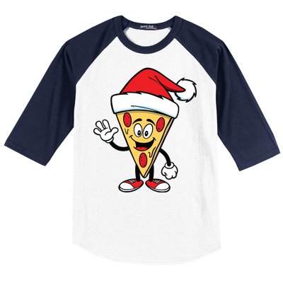 Pizza Santa Baseball Sleeve Shirt