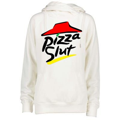 Pizza Slut Womens Funnel Neck Pullover Hood