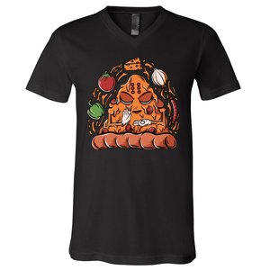 Pizza Warrior V-Neck T-Shirt