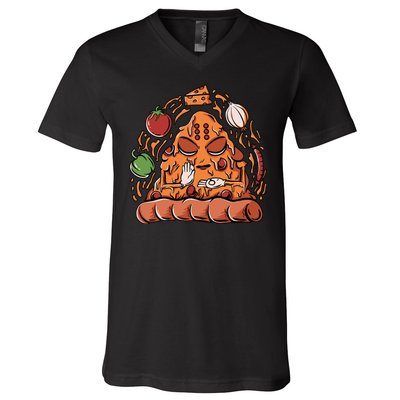 Pizza Warrior V-Neck T-Shirt