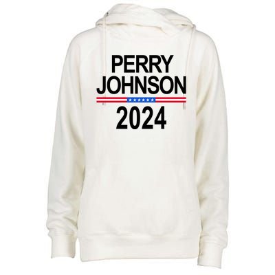 Perry Johnson 2024 Election Womens Funnel Neck Pullover Hood