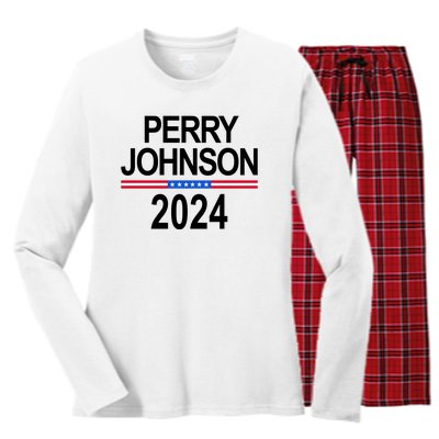 Perry Johnson 2024 Election Women's Long Sleeve Flannel Pajama Set 